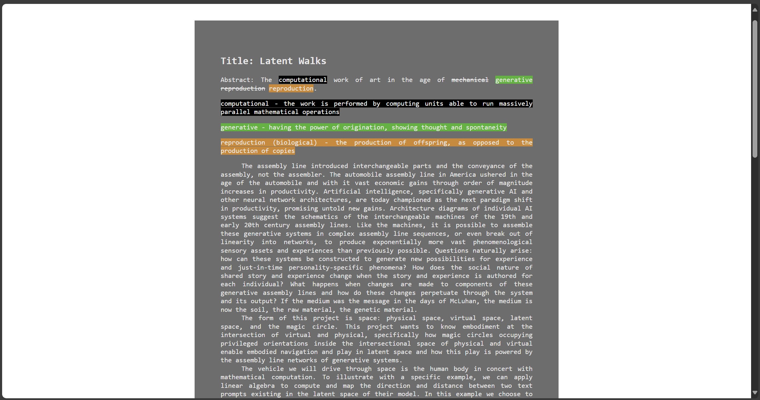 Latent Walks website screenshot